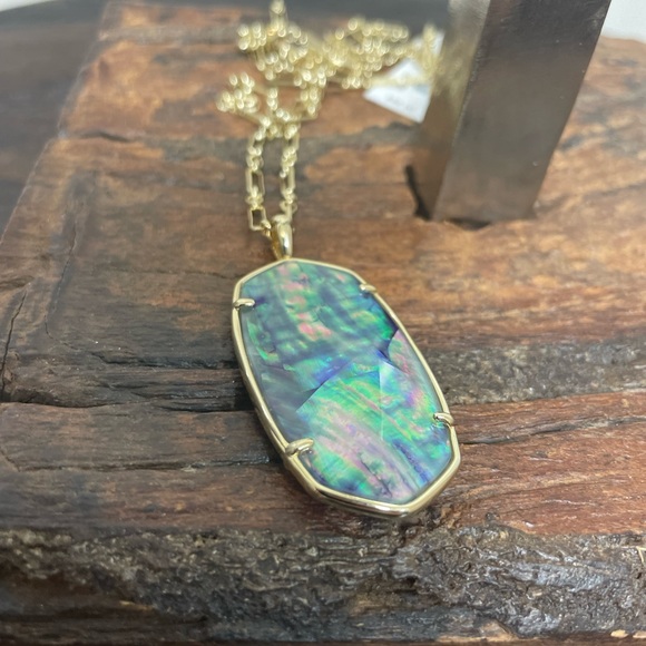 NWT Faceted Reid Gold Long Pendant Necklace in Lilac Abalone! - Picture 4 of 6